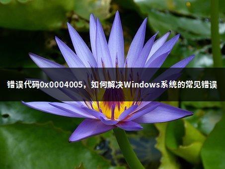 错误代码0x0004005，如何解决Windows系统的常见错误-1